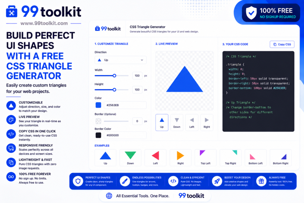 Build Perfect UI Shapes with a Free CSS Triangle Generator