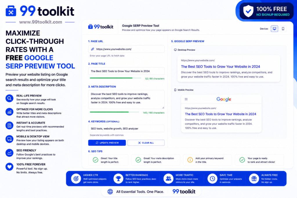 Maximize Click-Through Rates with a Free Google SERP Preview Tool